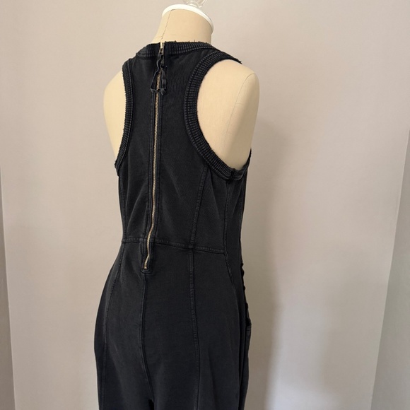 Anthropologie Daily Practice "Horizon Wide-Leg Black Knit Jumpsuit" Size Medium - Picture 9 of 13
